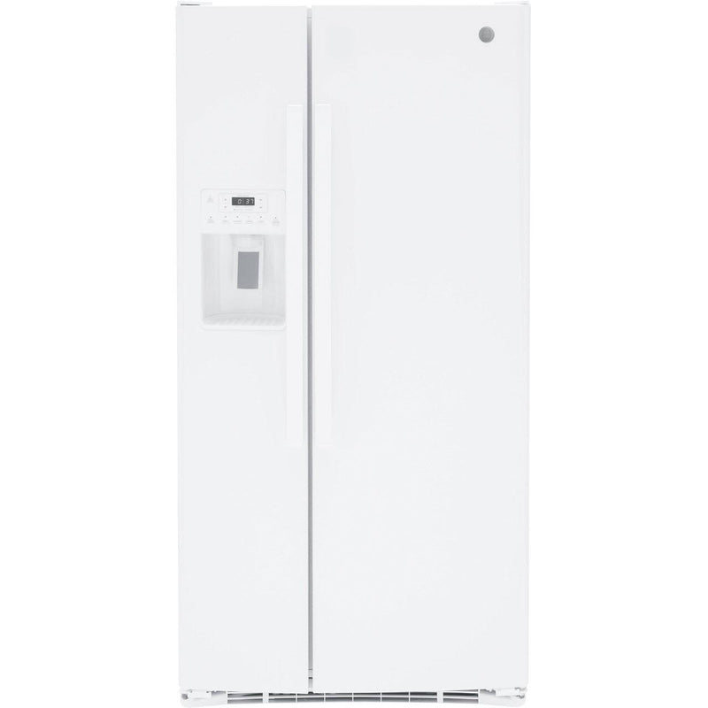 GE 33-inch 23 cu.ft. Freestanding Side-by-Side Refrigerator with LED Lighting GSE23GGPWW