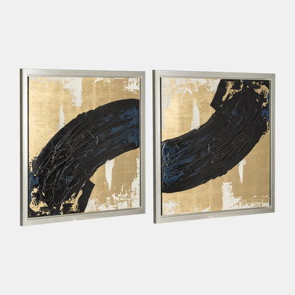 95x47, S/2 Pintado a mano a juego con veta negra, dorado