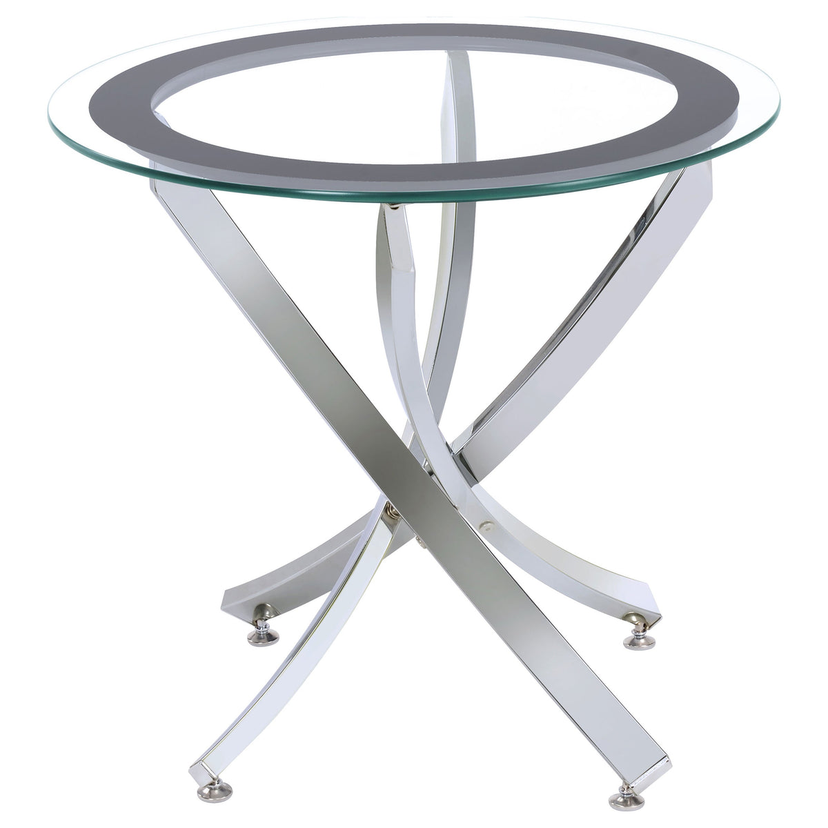 Brooke Round Glass Top Side End Table Metal Base Brass