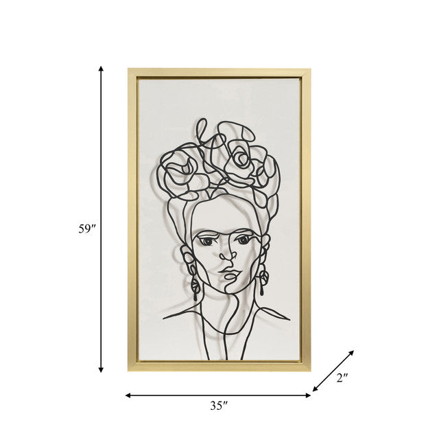 35x59 Hand Painted Frida