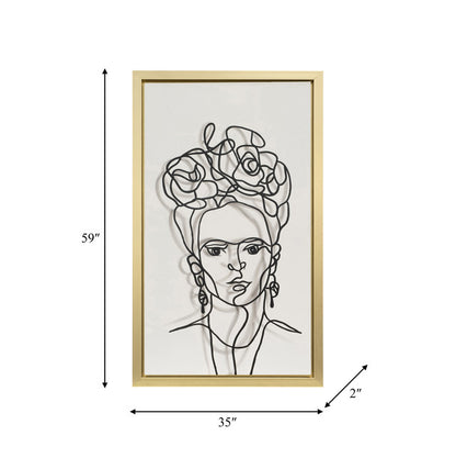 35x59 Hand Painted Frida