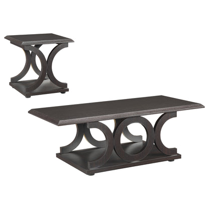 Shelly Coffee and End Table Set Cappuccino