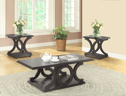 Shelly Coffee and End Table Set Cappuccino