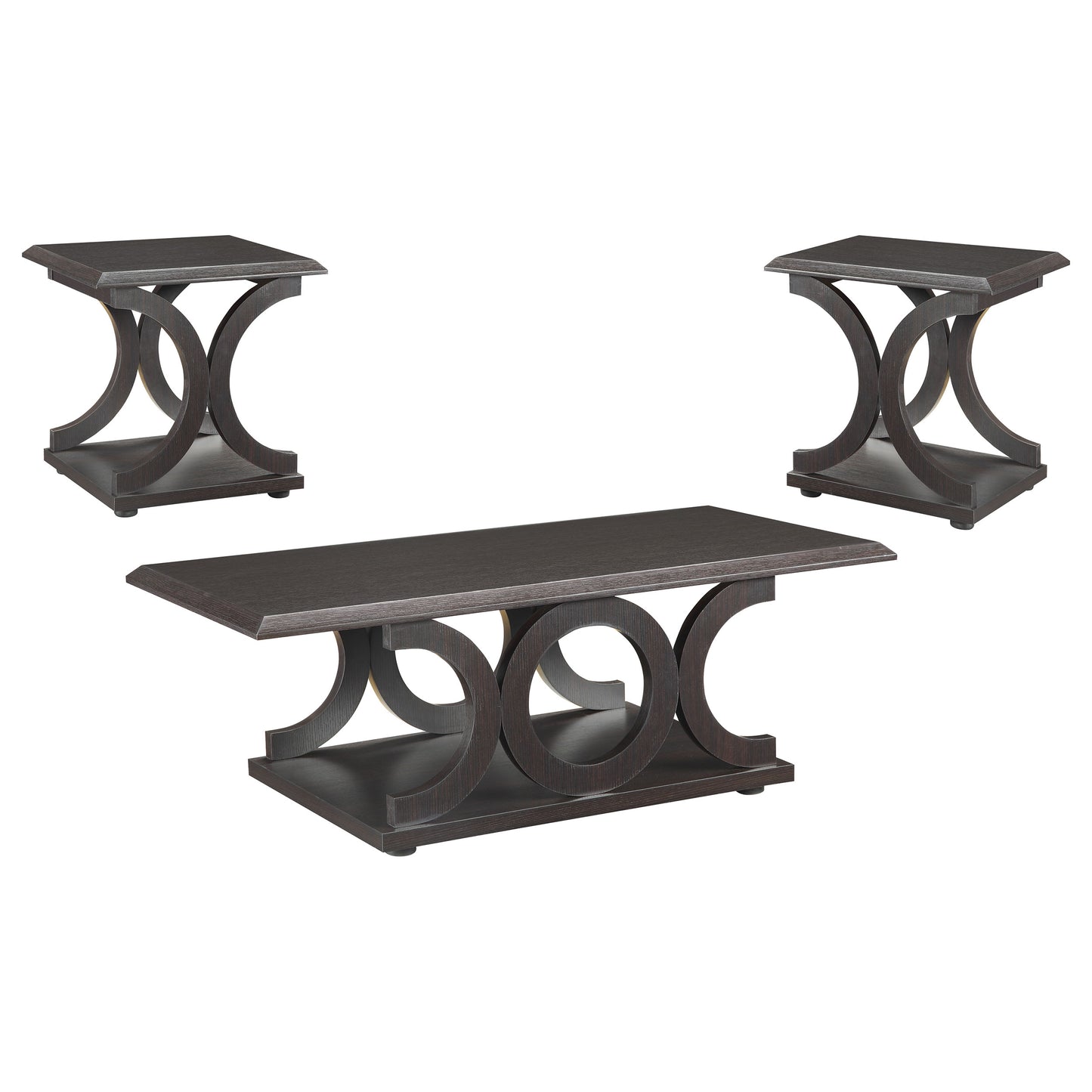 Shelly Coffee and End Table Set Cappuccino