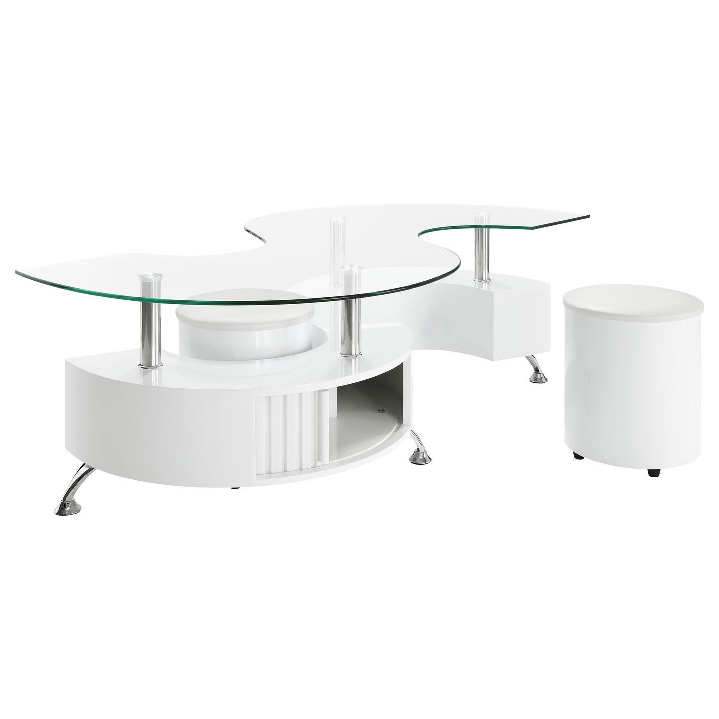 Buckley Coffee Table and Stools Set Cappuccino