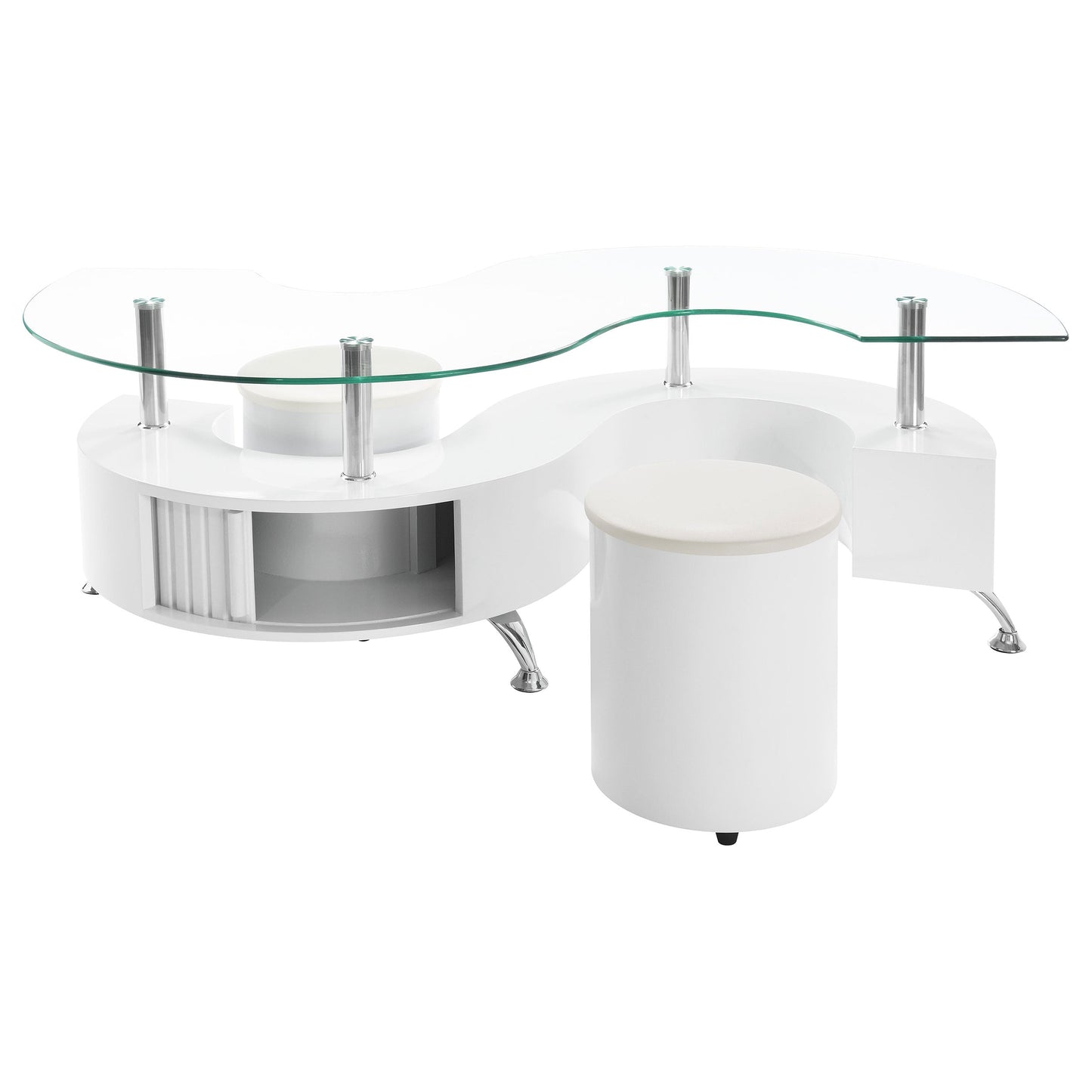 Buckley Coffee Table and Stools Set Cappuccino