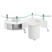 Buckley Coffee Table and Stools Set Cappuccino