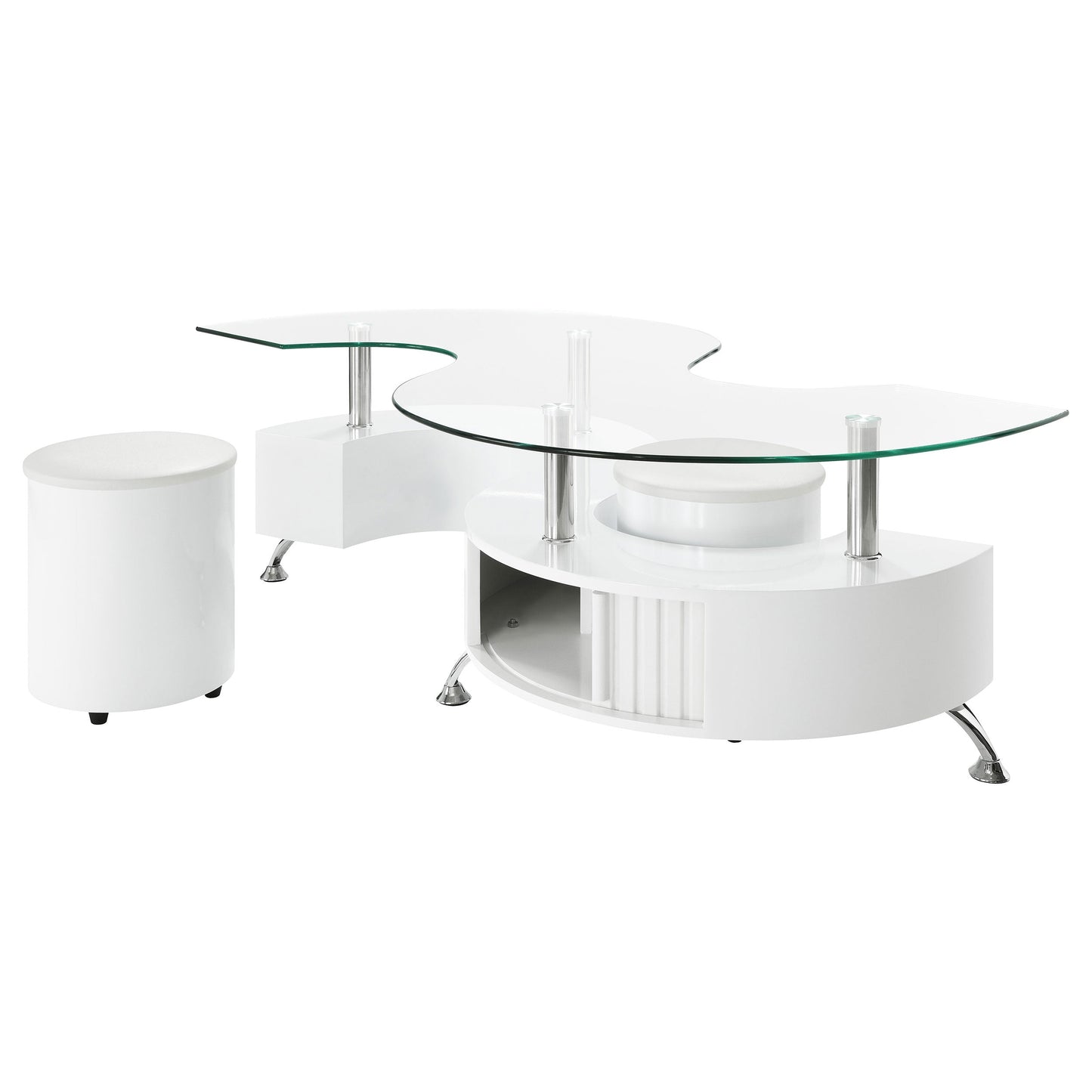 Buckley Coffee Table and Stools Set Cappuccino