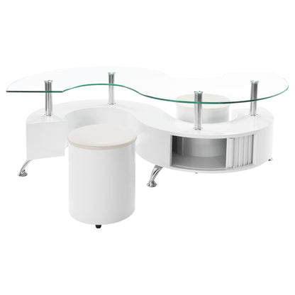 Buckley Coffee Table and Stools Set Cappuccino