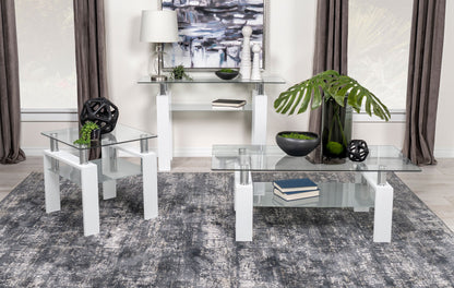 Dyer 1-shelf Square Glass Top Side End Table Black