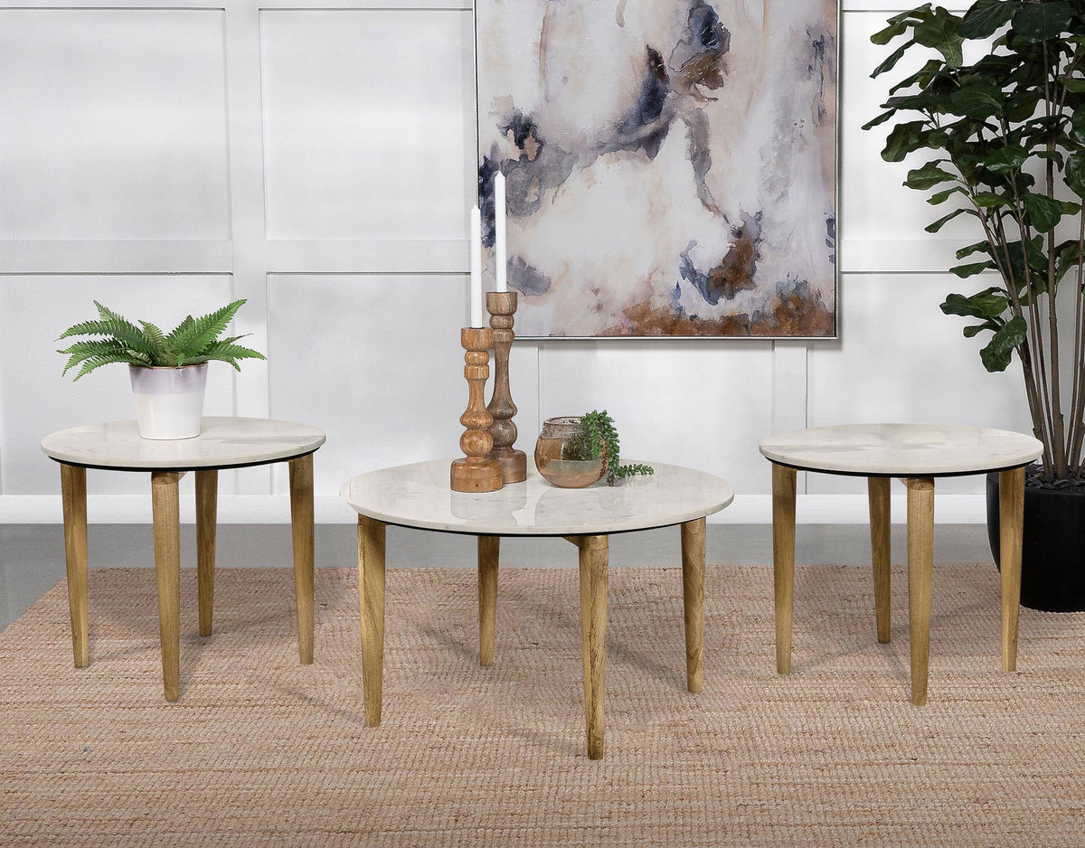 Aldis Coffee and End Table Set White