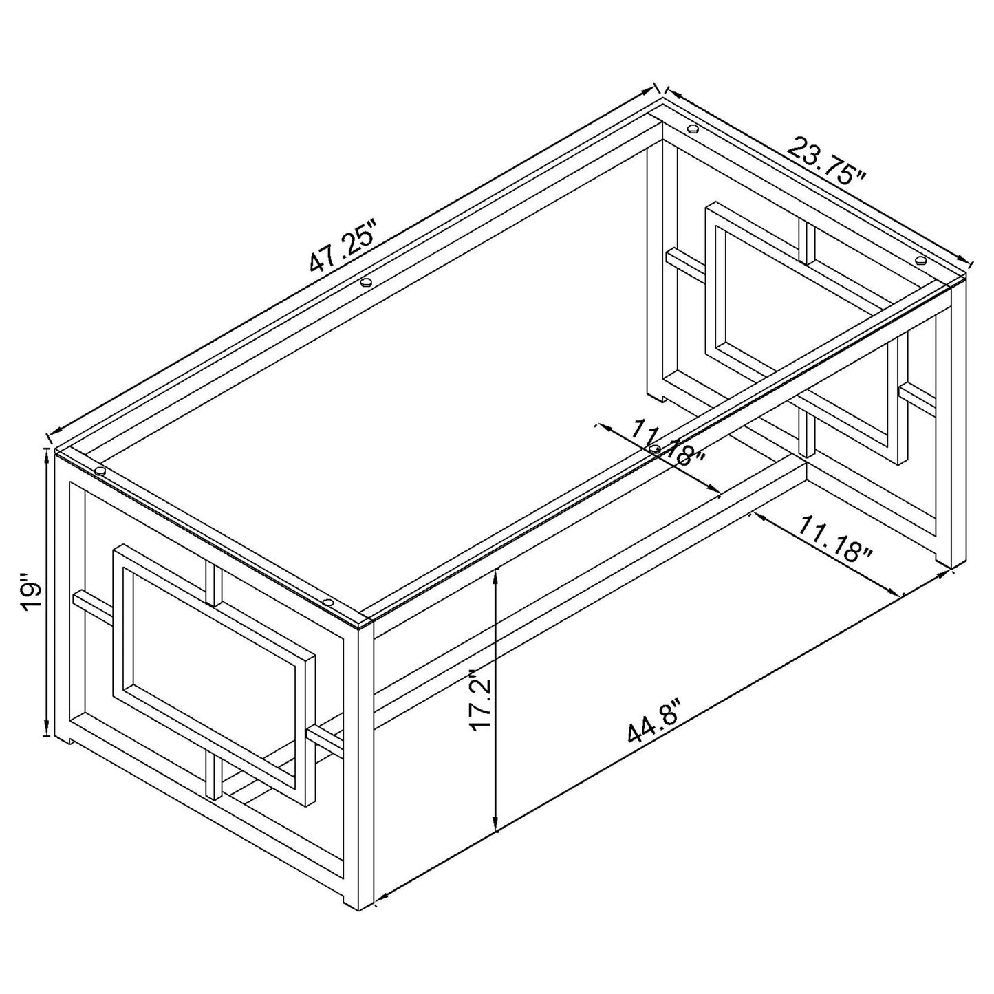 Merced 2-piece Rectangular Coffee and End Table Set Nickel