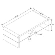 Mesa de centro rectangular Airell con estante blanco de alto brillo