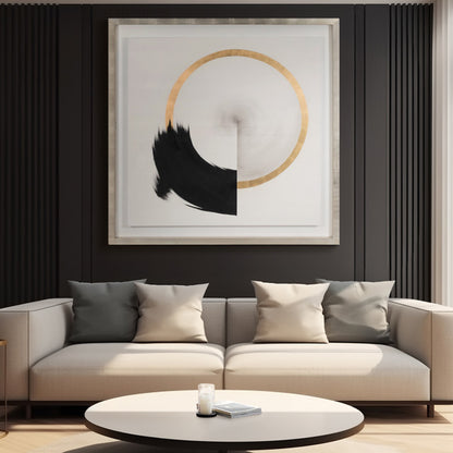 71x71 Hand Painted Fan Circle, White