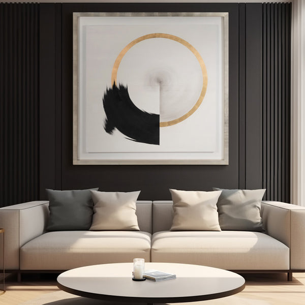 71x71 Hand Painted Fan Circle, White