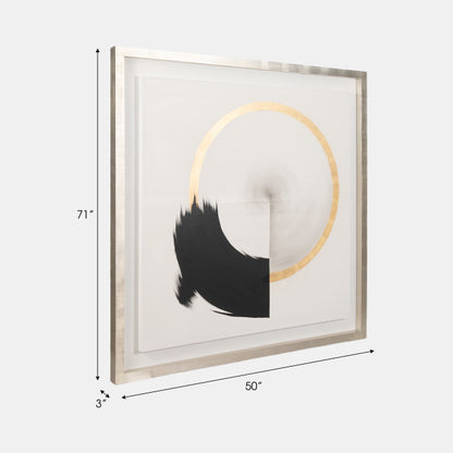 71x71 Hand Painted Fan Circle, White