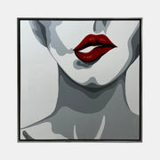 47x47 Mordedura de labio pintada a mano, blanco