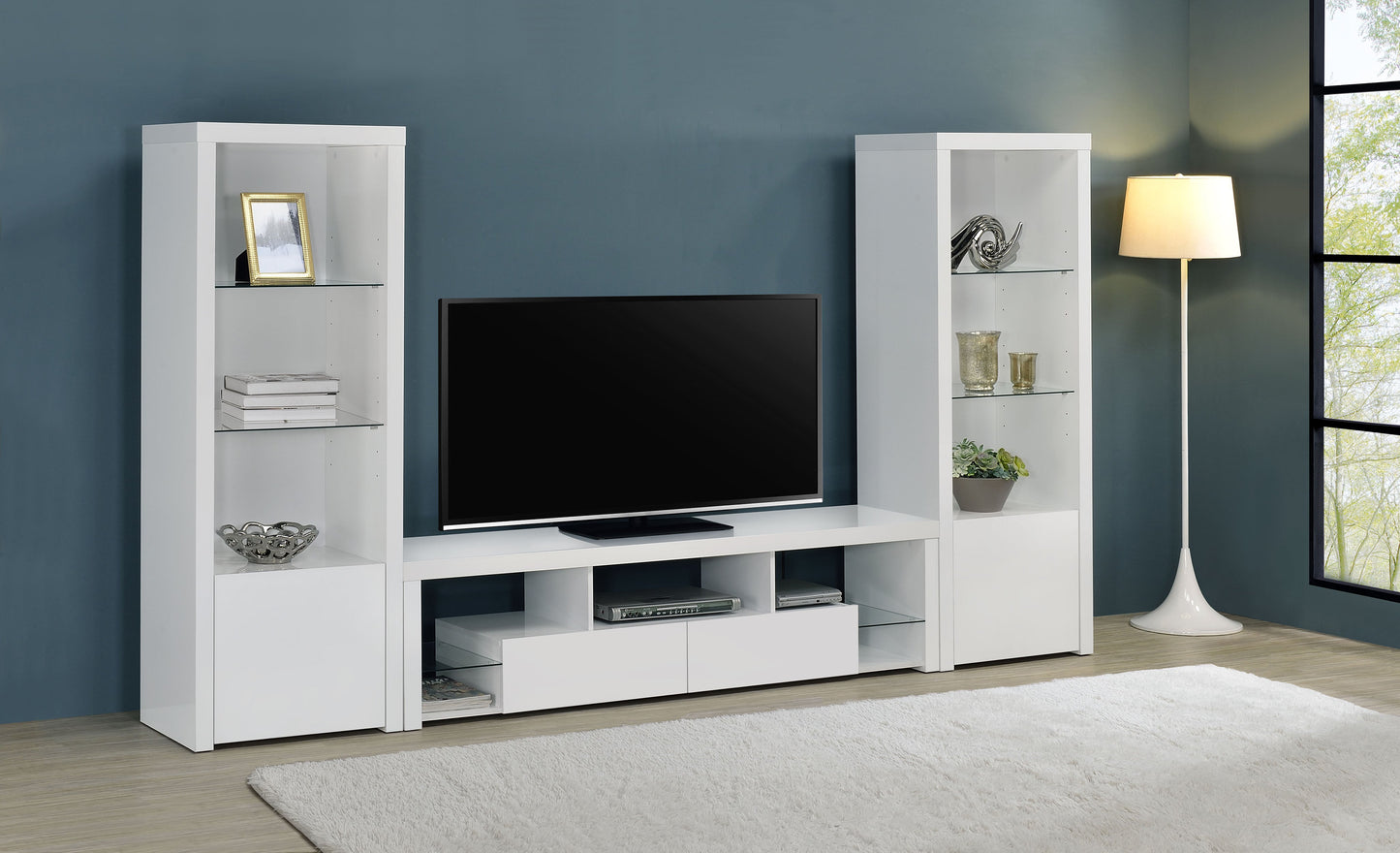 Jude 71-inch TV Entertainment Center White High Gloss