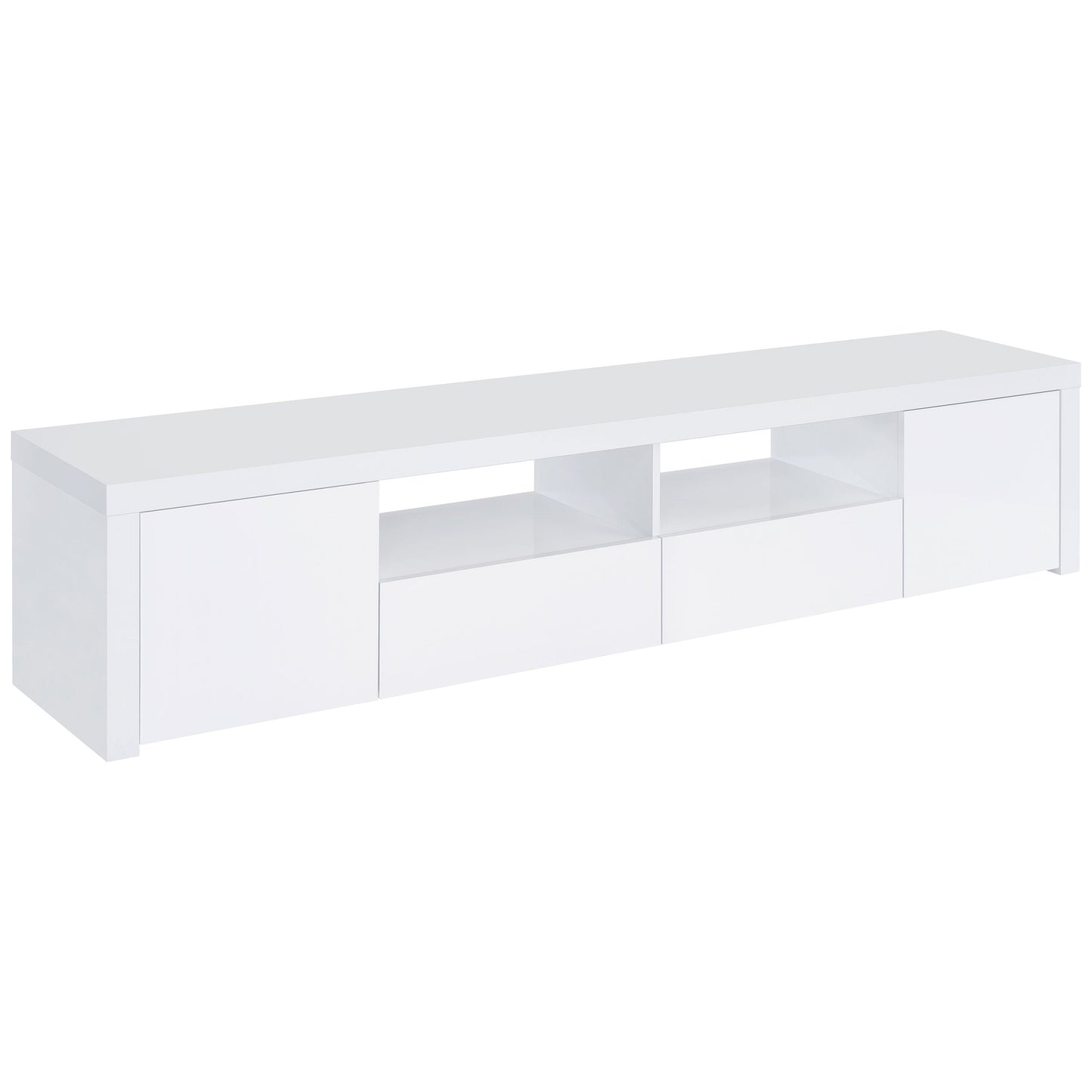 Jude 2-door Engineered Wood 79-inch TV Stand High Gloss White