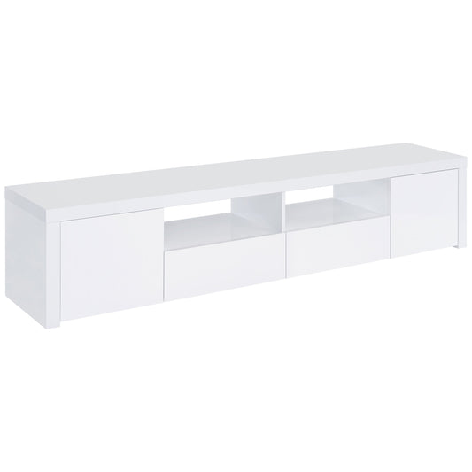 Jude 2-door Engineered Wood 79-inch TV Stand High Gloss White