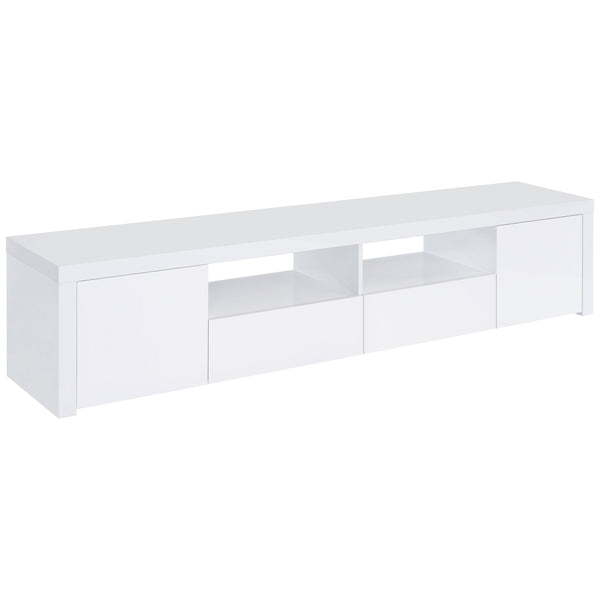 Jude 2-door Engineered Wood 79-inch TV Stand High Gloss White