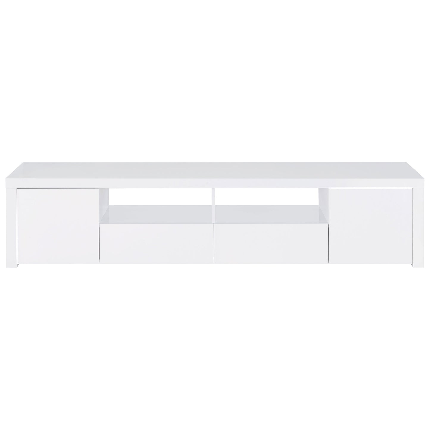 Jude 2-door Engineered Wood 79-inch TV Stand High Gloss White