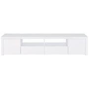 Mueble para TV Jude de 2 puertas de madera de ingeniería de 79 pulgadas, blanco brillante