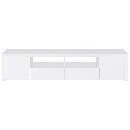 Jude 2-door Engineered Wood 79-inch TV Stand High Gloss White