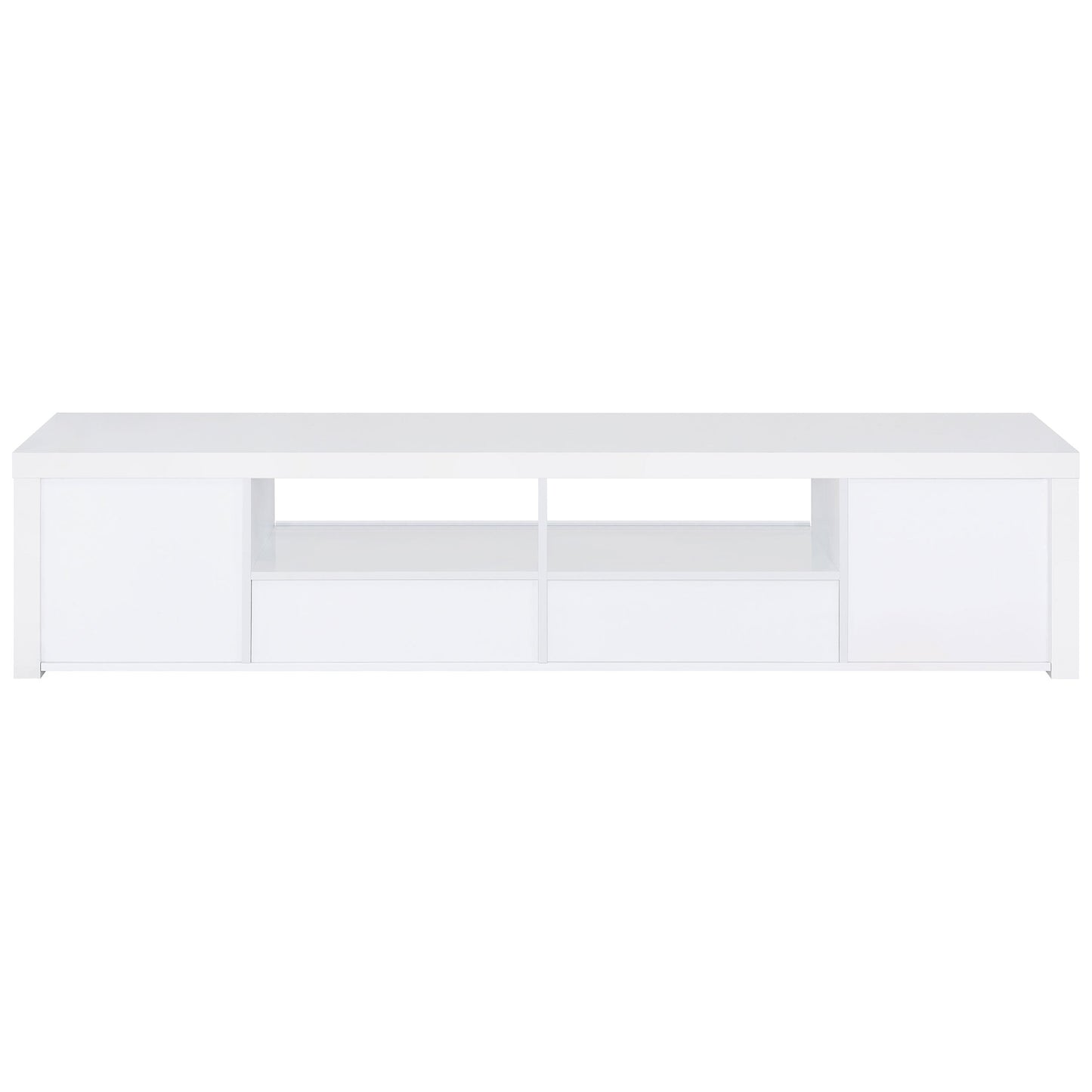 Jude 2-door Engineered Wood 79-inch TV Stand High Gloss White