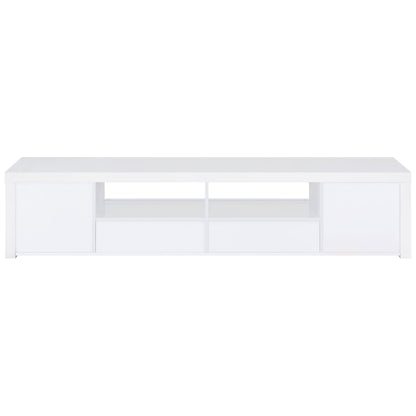 Jude 2-door Engineered Wood 79-inch TV Stand High Gloss White