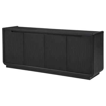 Leandro 72-inch 4-door TV Stand Media Console Burnished Black