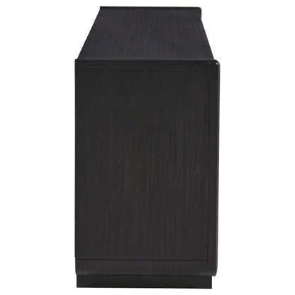 Leandro 72-inch 4-door TV Stand Media Console Burnished Black