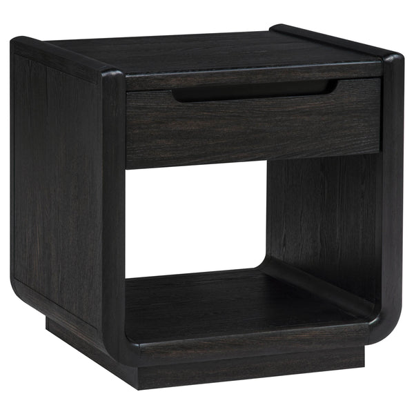 Leandro 1-drawer Wood Occasional Side End Table Burnished Black