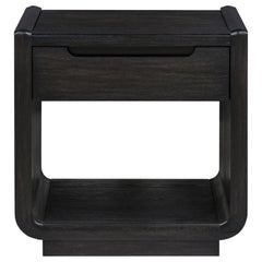 Leandro 1-drawer Wood Occasional Side End Table Burnished Black