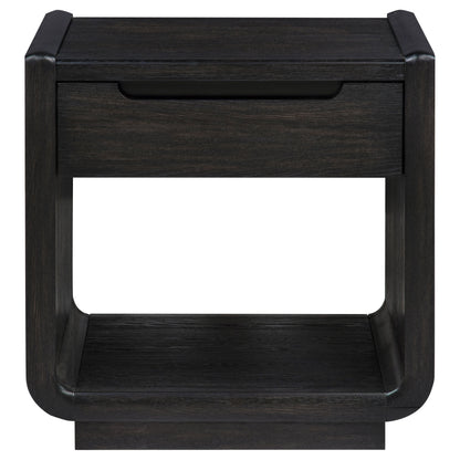 Leandro 1-drawer Wood Occasional Side End Table Burnished Black