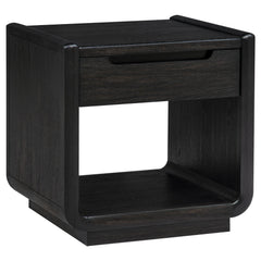 Leandro 2-piece Wood Coffee and End Table Set Burnished Black