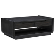 Leandro 3-piece Wood Coffee and End Table Set Burnished Black