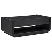 Leandro 2-drawer Wood Cocktail Coffee Table Burnished Black