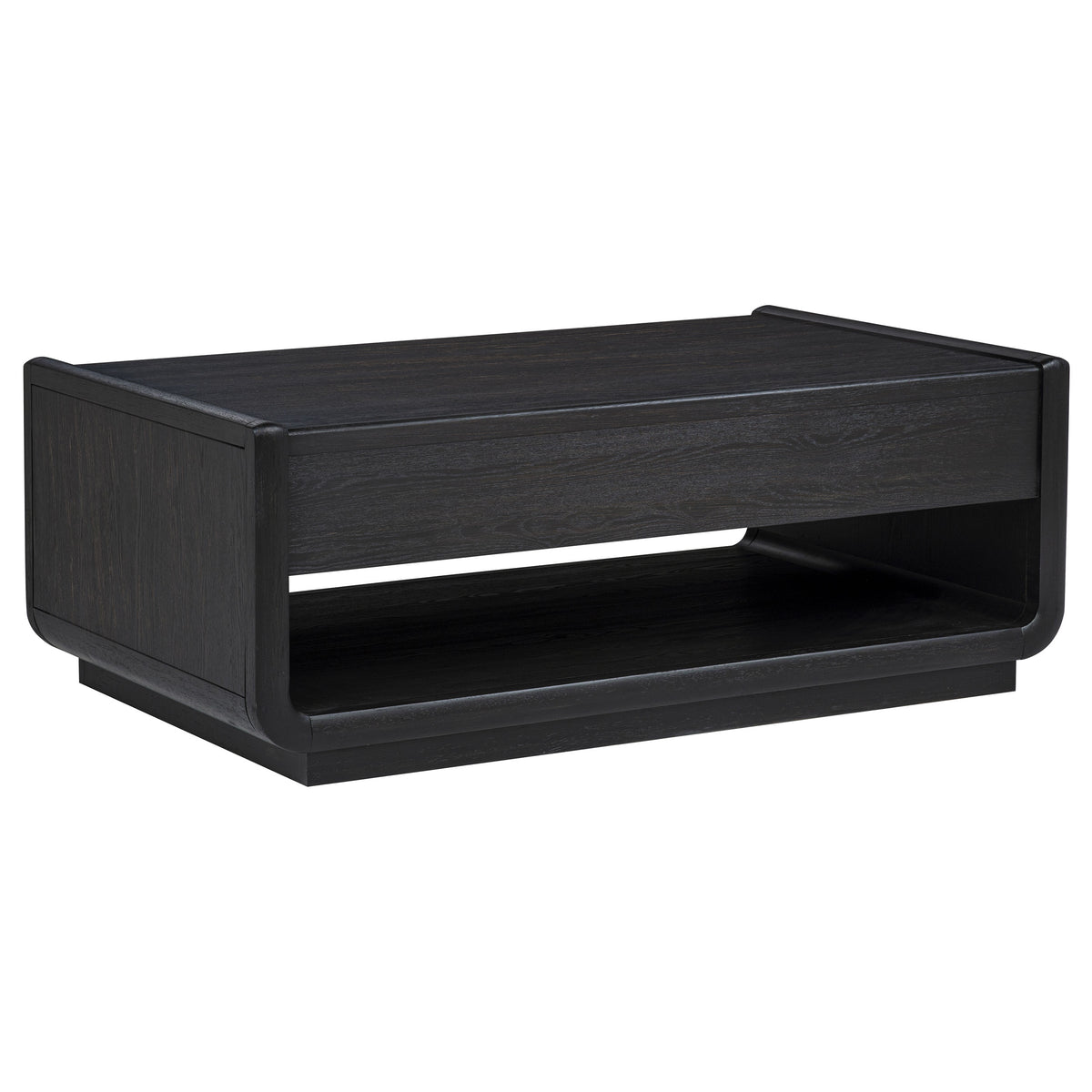 Leandro 2-drawer Wood Cocktail Coffee Table Burnished Black