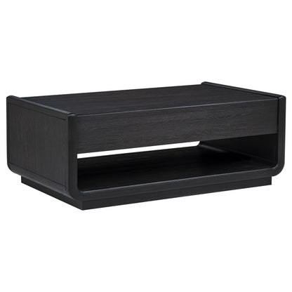 Leandro 2-drawer Wood Cocktail Coffee Table Burnished Black