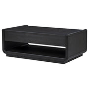 Leandro 2-drawer Wood Cocktail Coffee Table Burnished Black