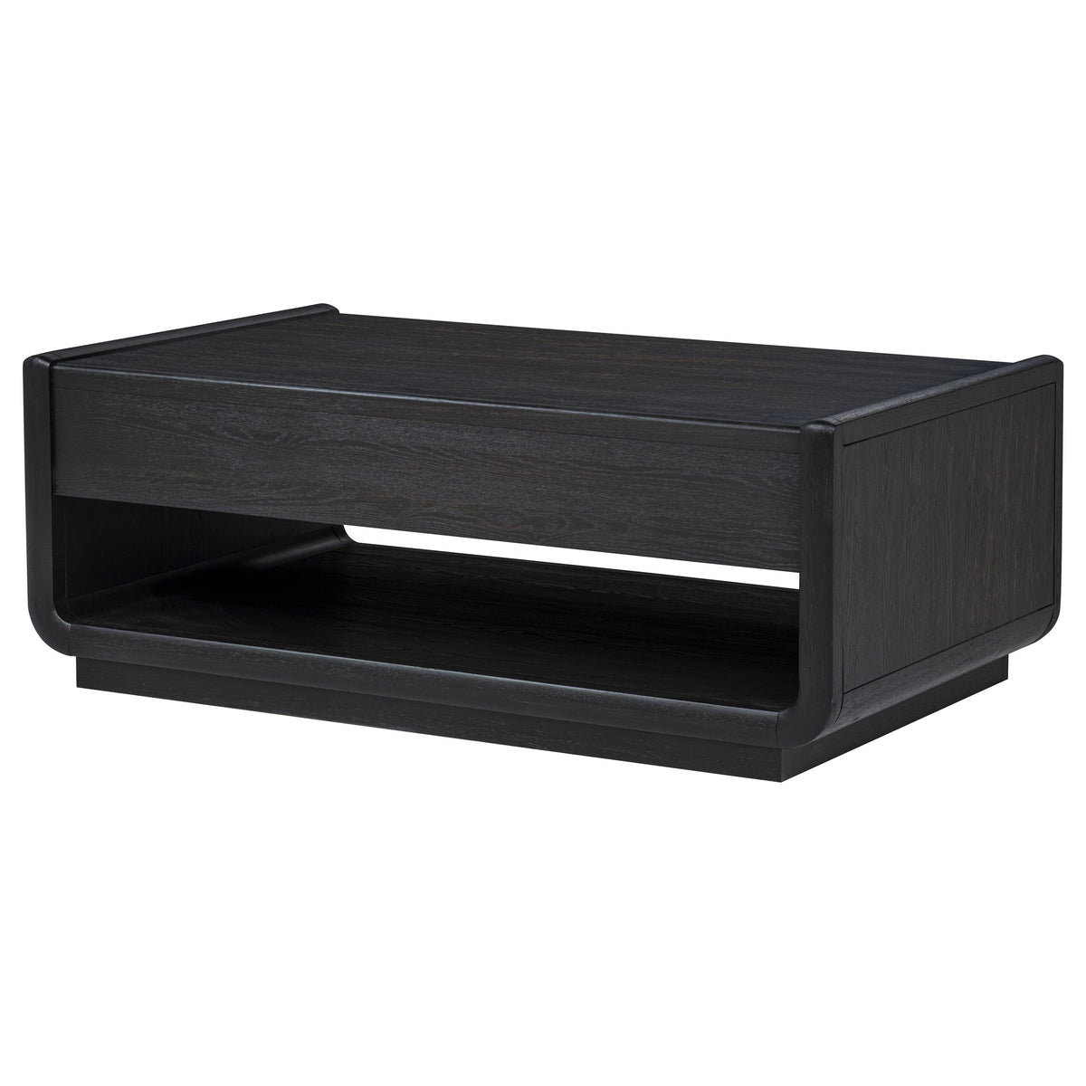 Leandro 2-drawer Wood Cocktail Coffee Table Burnished Black