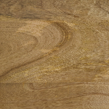 Mesa de centro Stephie con cuatro cajones y tapa de vidrio cuadrada en color marrón miel