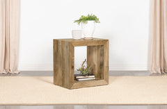 Mesa auxiliar rectangular Benton de madera maciza natural