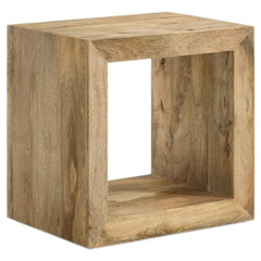 Mesa auxiliar rectangular Benton de madera maciza natural