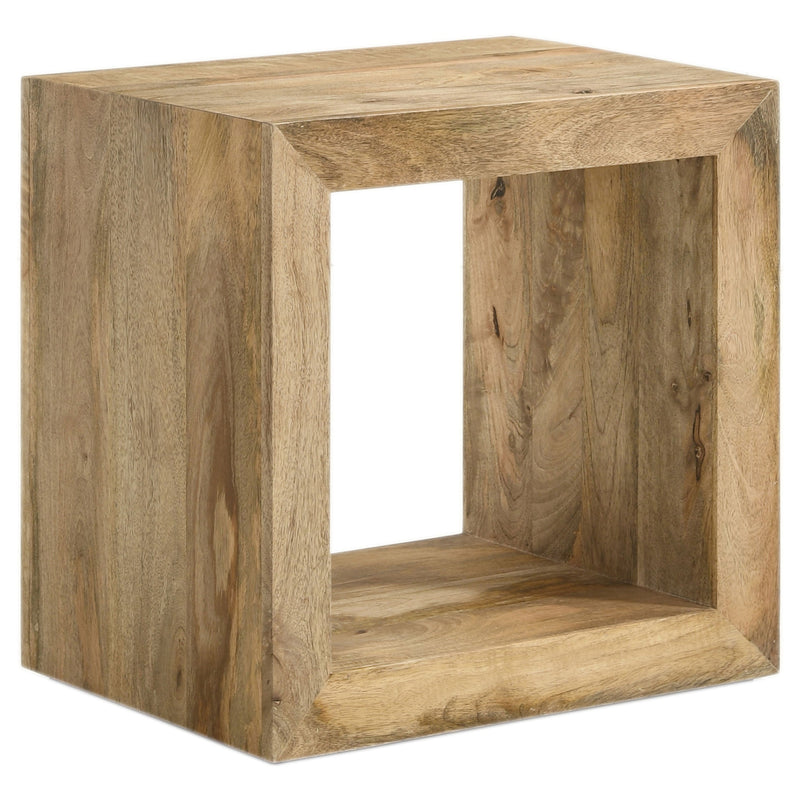 Mesa auxiliar rectangular Benton de madera maciza natural