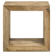 Mesa auxiliar rectangular Benton de madera maciza natural