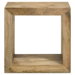 Mesa auxiliar rectangular Benton de madera maciza natural
