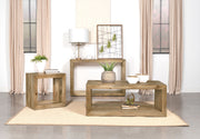 Mesa auxiliar rectangular Benton de madera maciza natural
