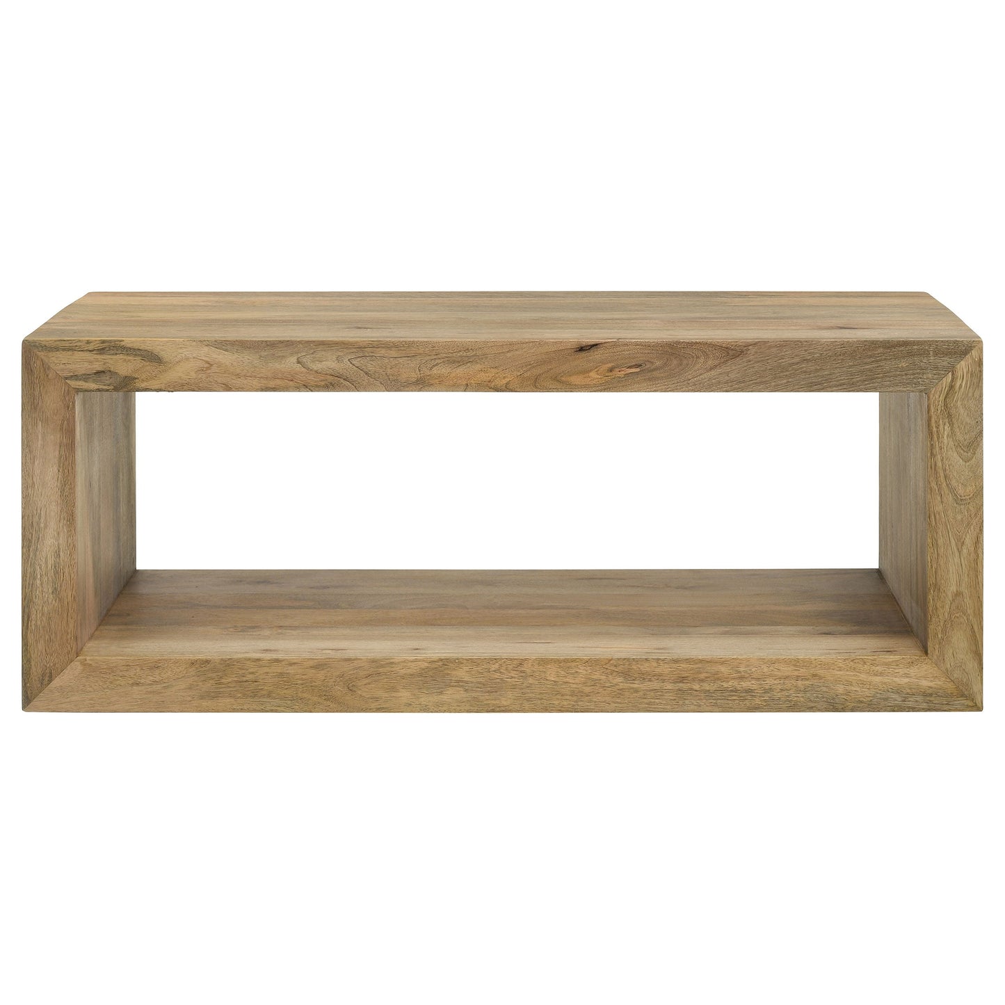 Mesa de centro rectangular Benton de madera maciza natural